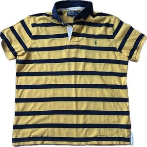 Polo Ralph Lauren Yellow and Navy Striped Polo Shirt